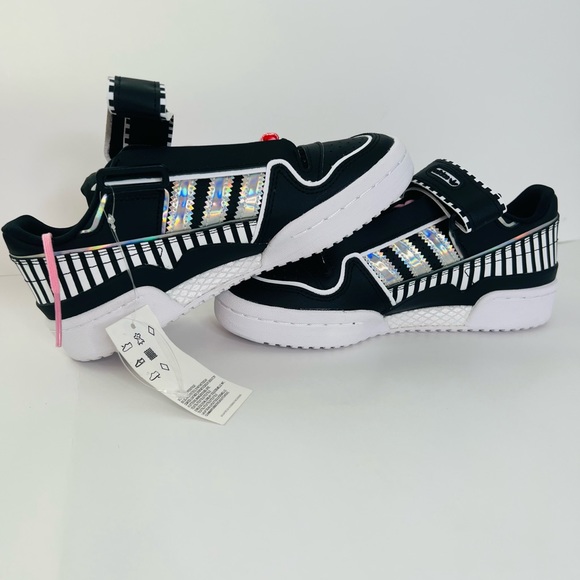 NEW RARE Adidas Forum Plus I Love Dance Black White Silver FY5225 - Picture 5 of 10